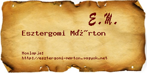 Esztergomi Márton névjegykártya